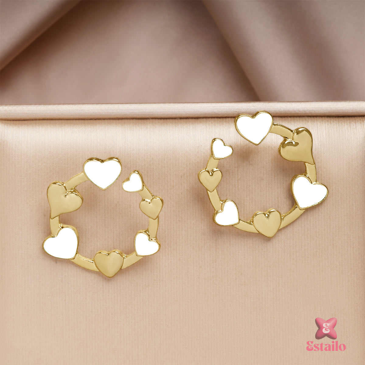 Charmed Hearts Hoops Earrings