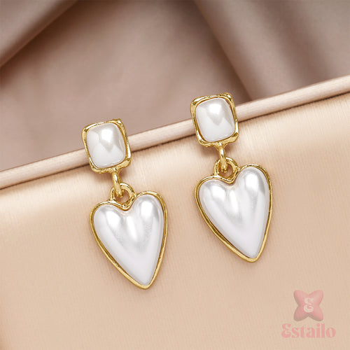 Pearl Heart Earrings