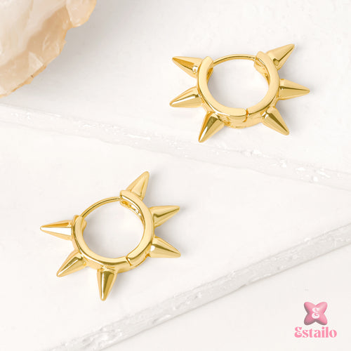 Gilded Spike Hoops Earrings