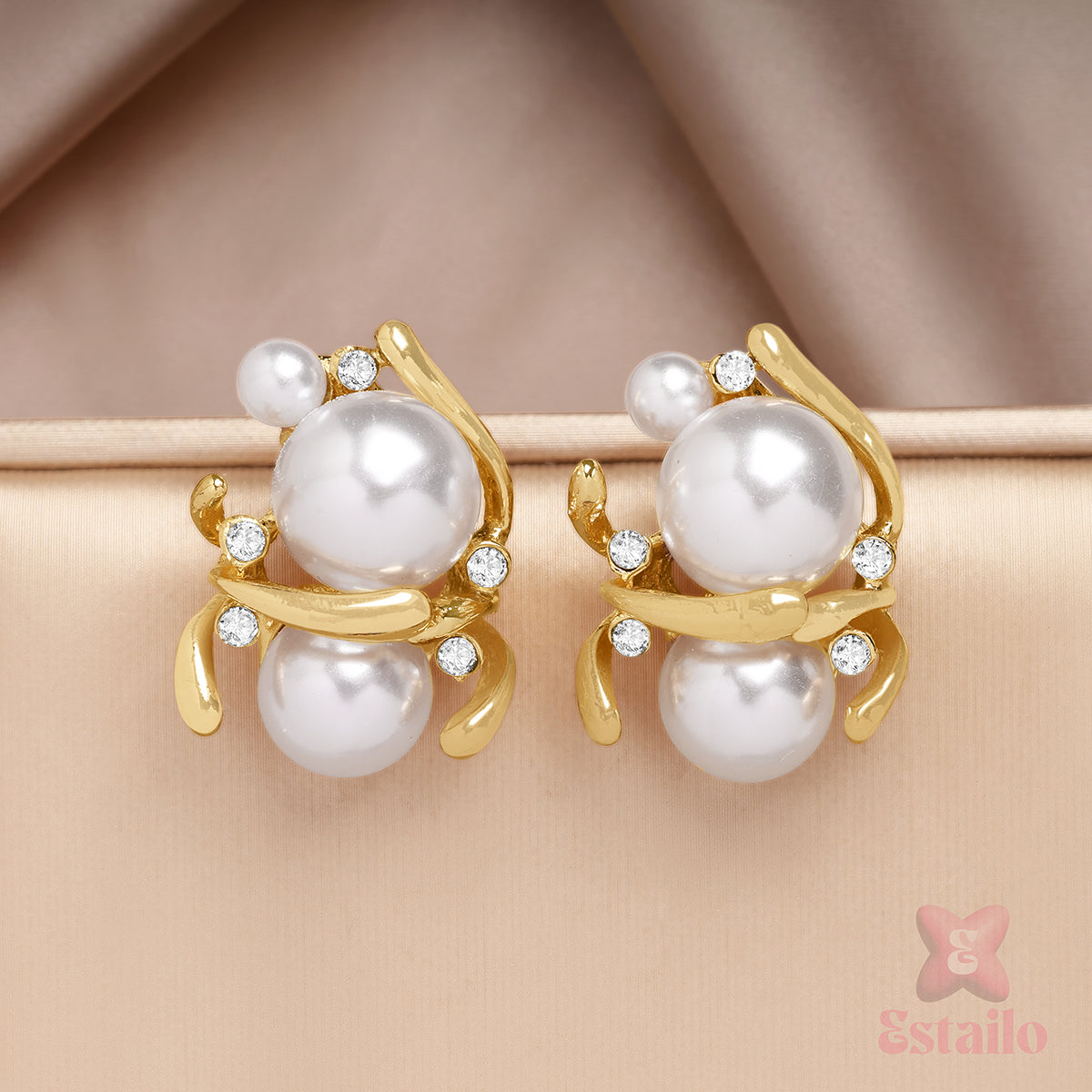 Sculptural Pearl Drop Earrings