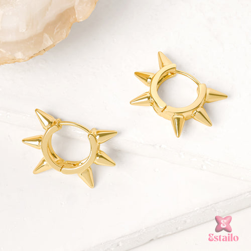 Gilded Spike Hoops Earrings