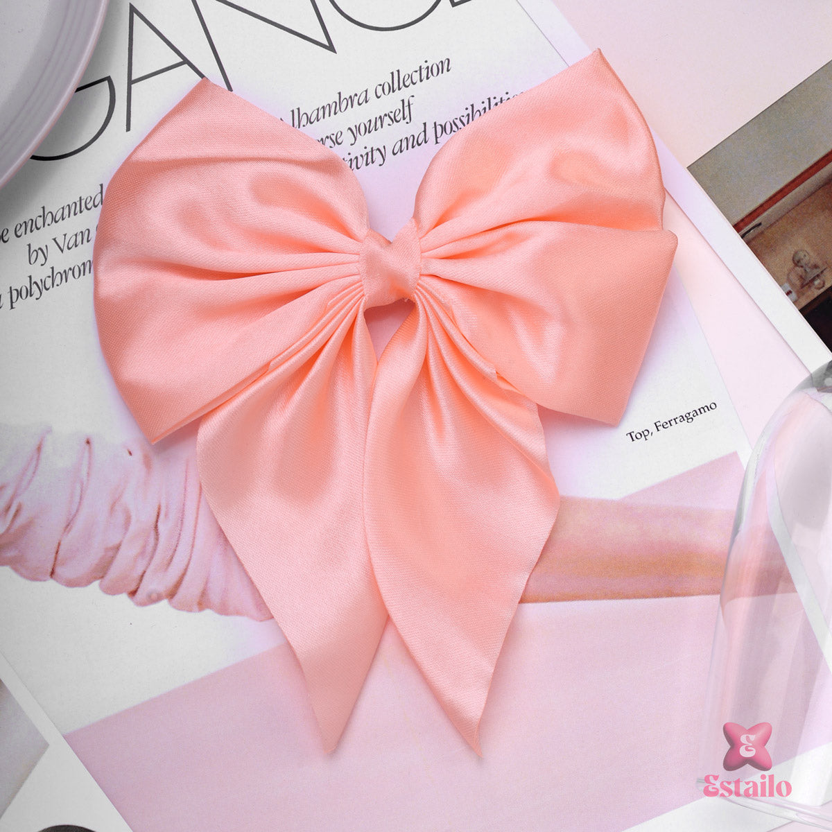 French Barrette Hair Bow Clip