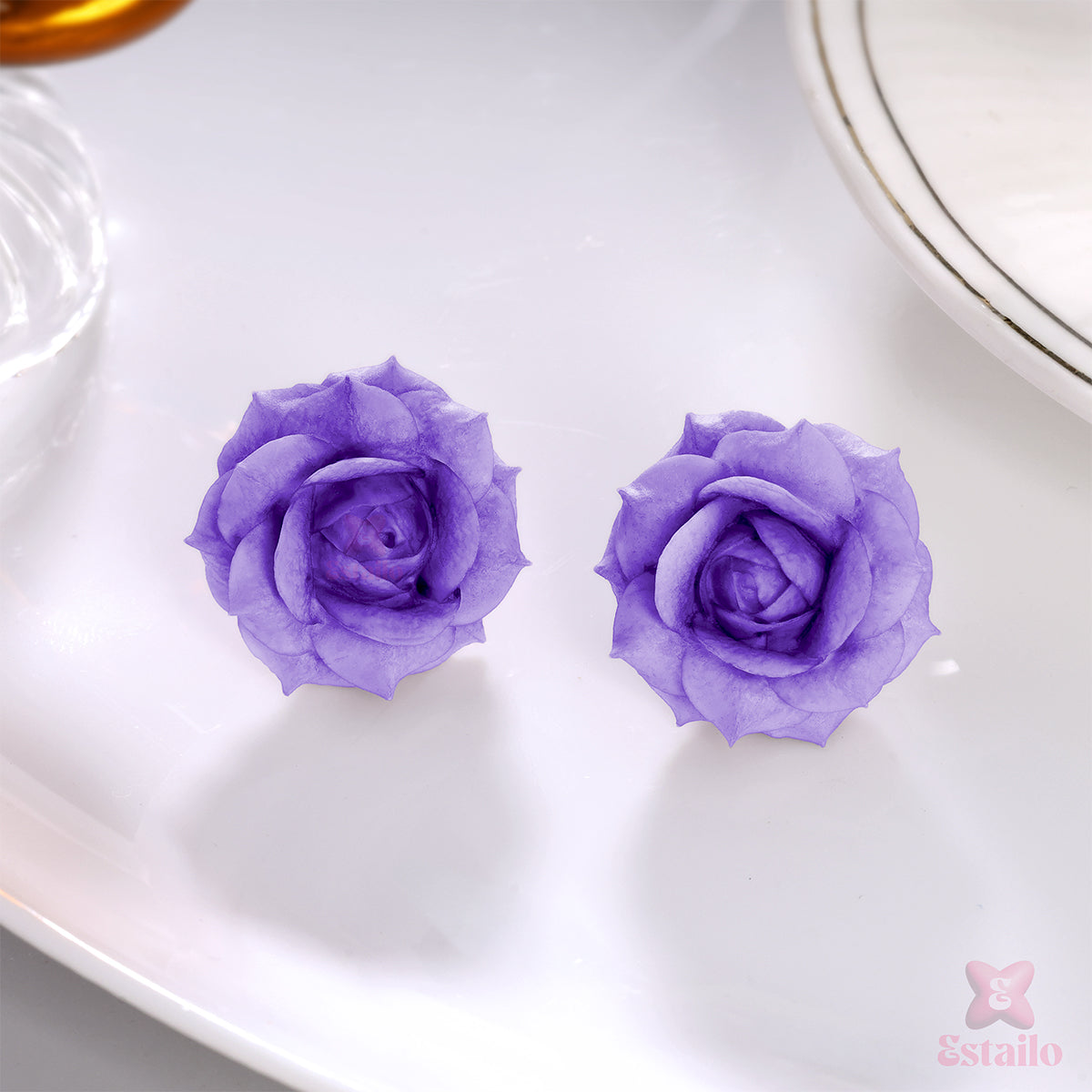 Lilac Blossom Studs Earrings