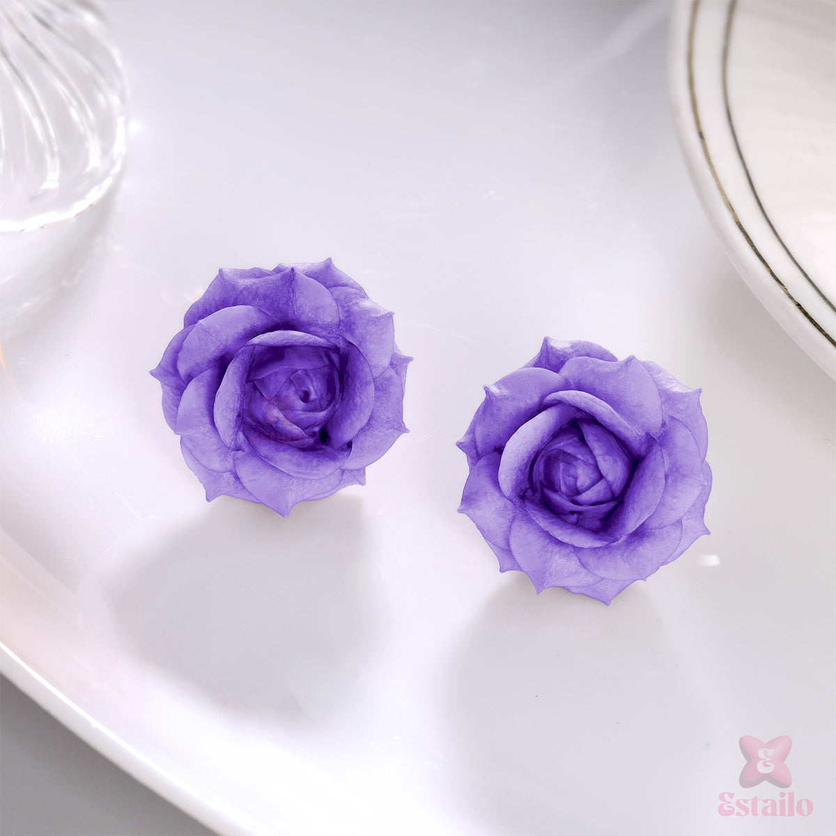 Lilac Blossom Studs Earrings