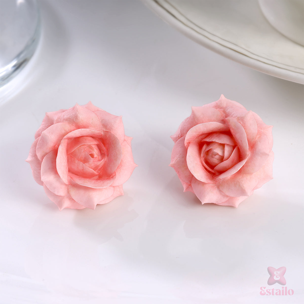 Dusty Pink Organza Bloom Earring