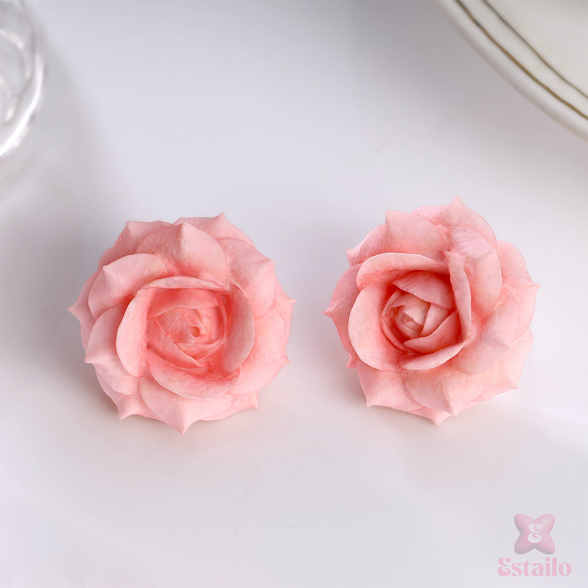 Dusty Pink Organza Bloom Earring
