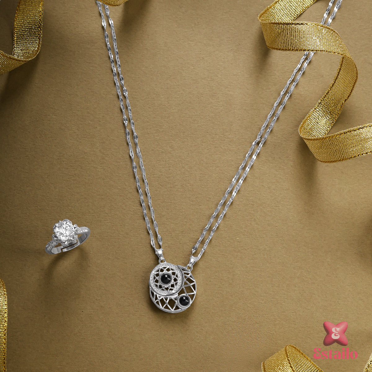 Sun & Moon Couple Necklace Set