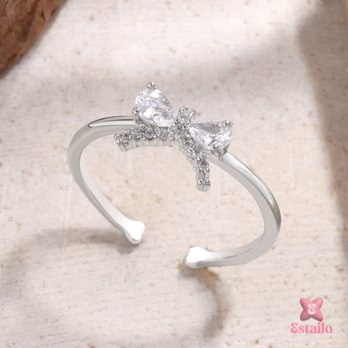 Sparkling Seraph Bow Ring
