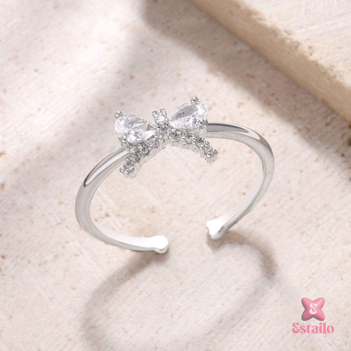 Sparkling Seraph Bow Ring