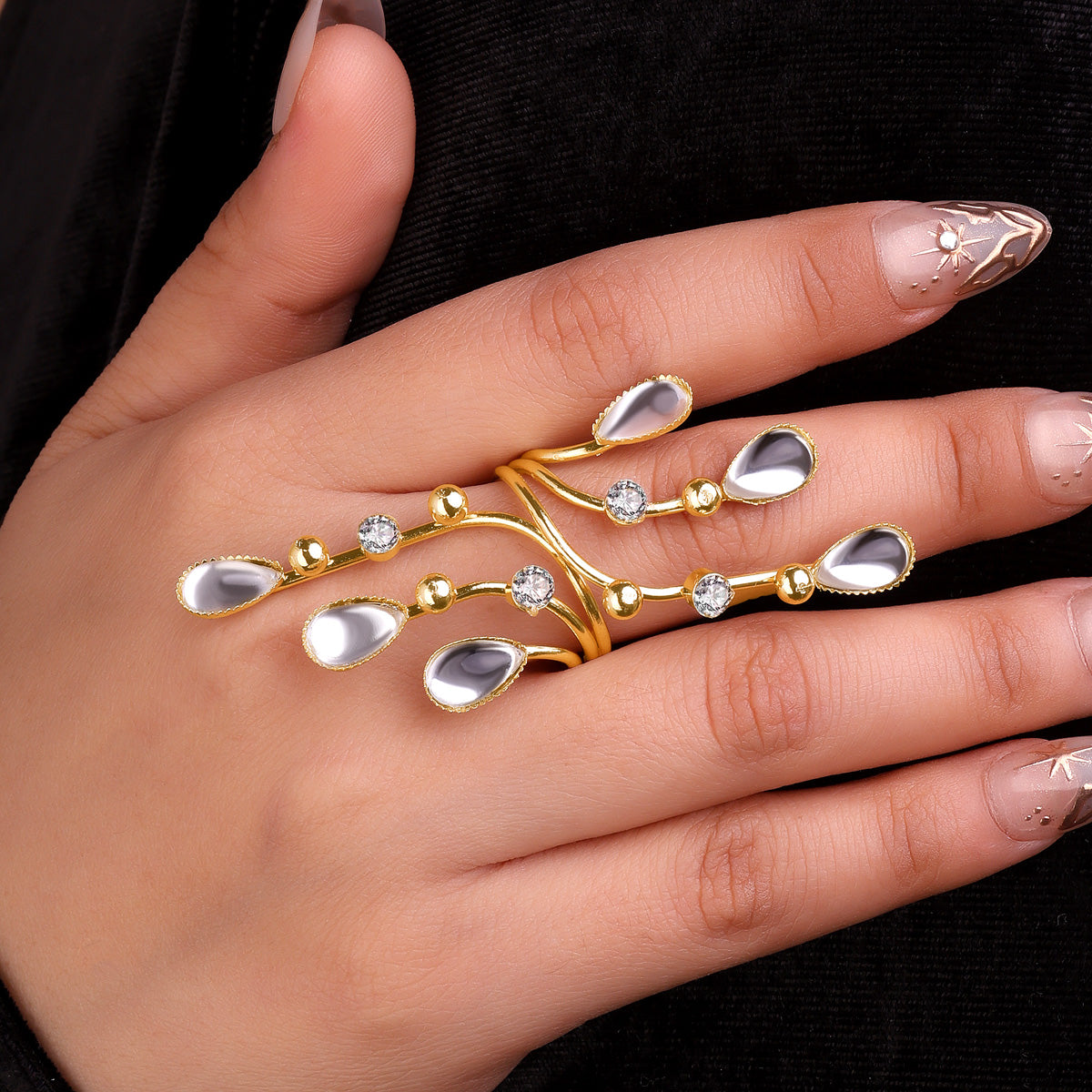 Sculptural Golden Twig Ring