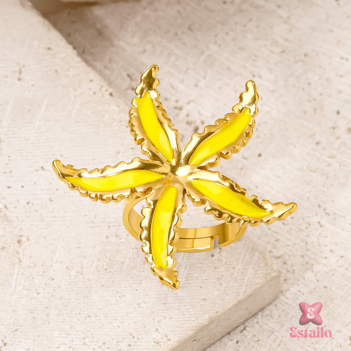 Golden Tide Starfish Ring