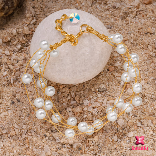 Gold-Tone Pearl Bracelet