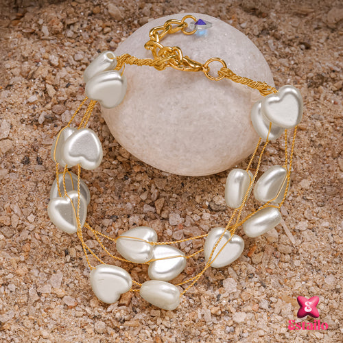 Heart-Shaped Pearl Bracelet