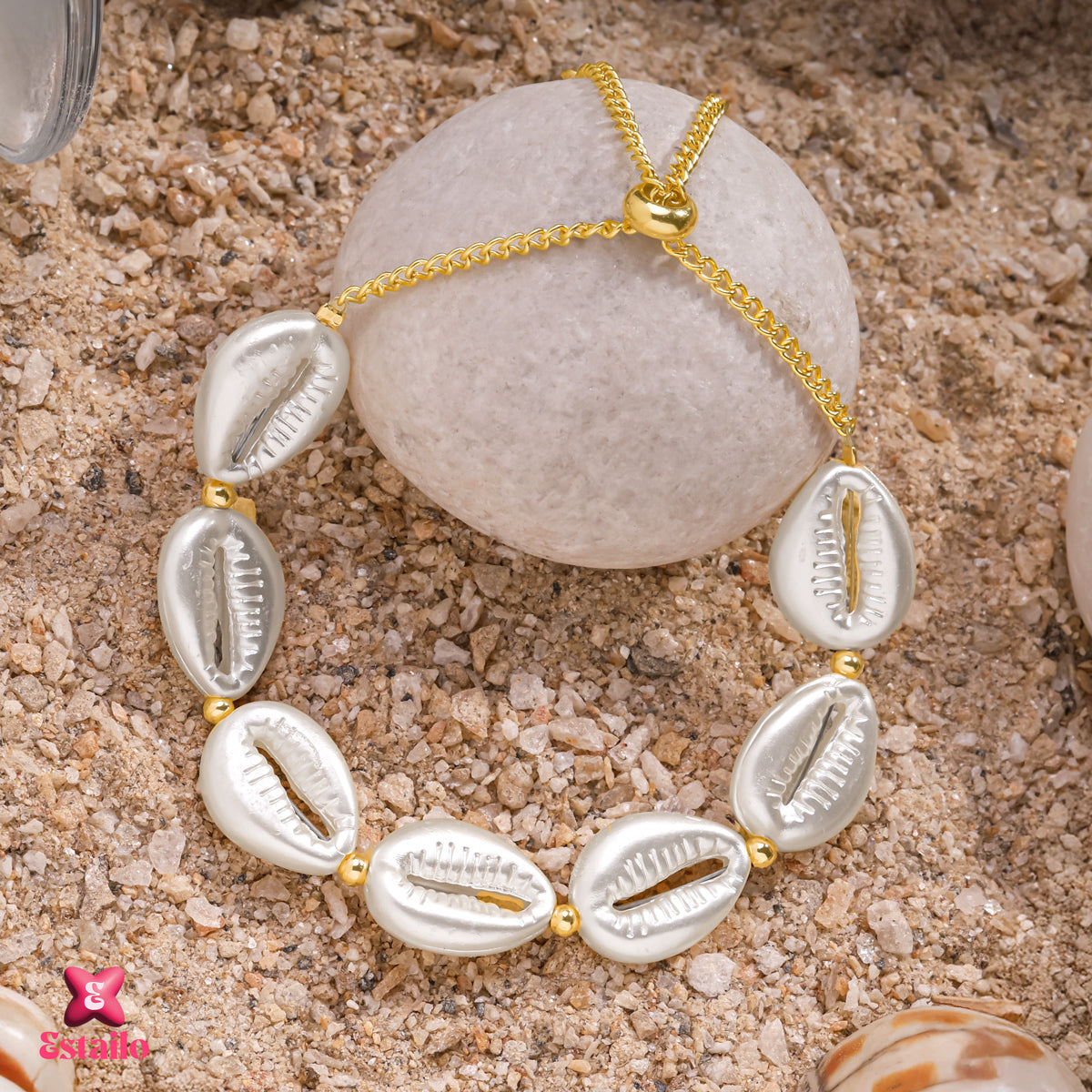 Gilded Shell Cascade Bracelet