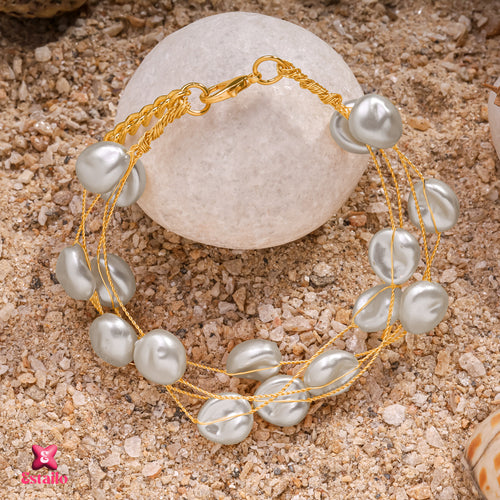Pearl Droplet Cascade Bracelet