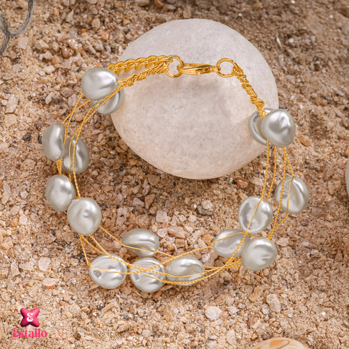 Pearl Droplet Cascade Bracelet