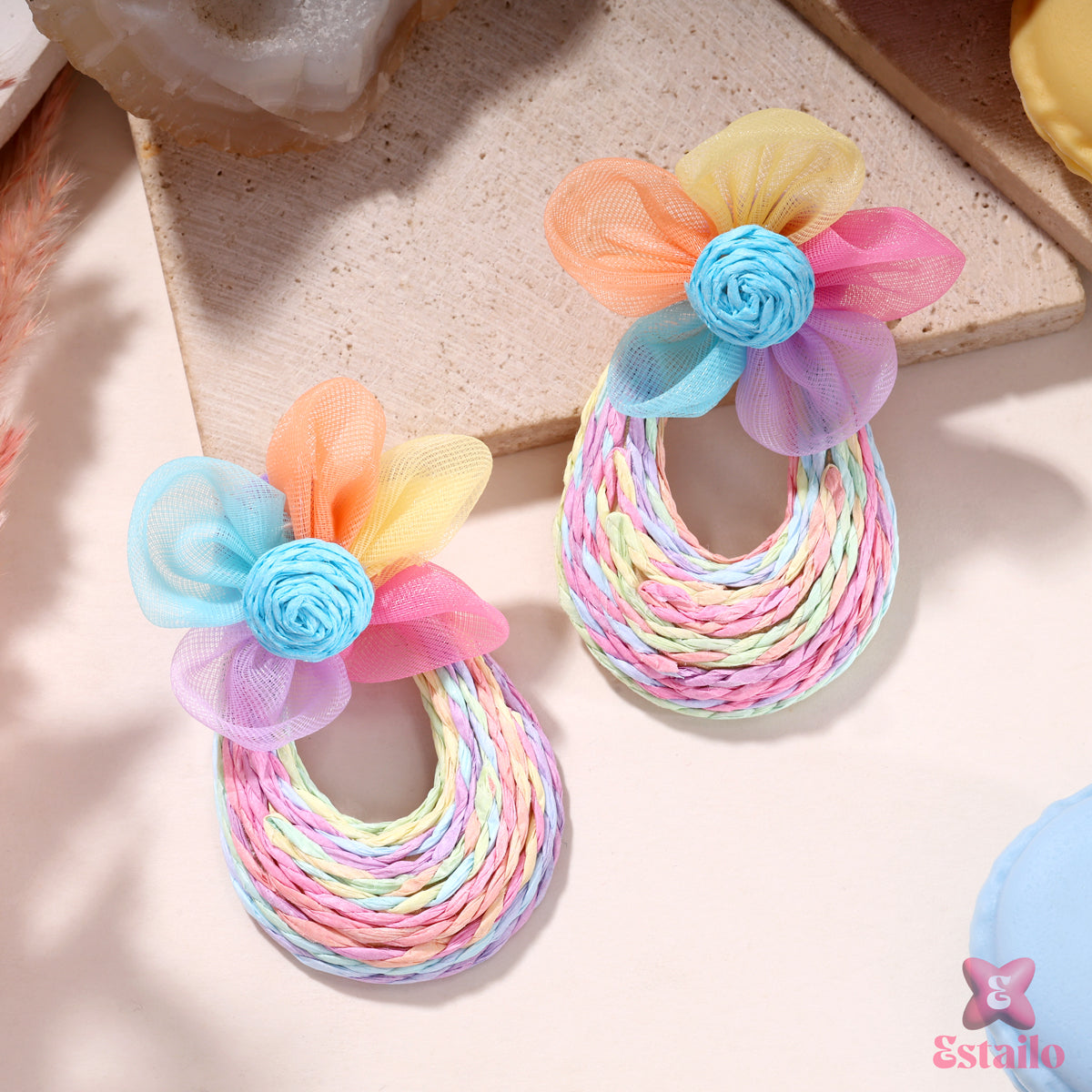 Woven Wonders Floral Earrings