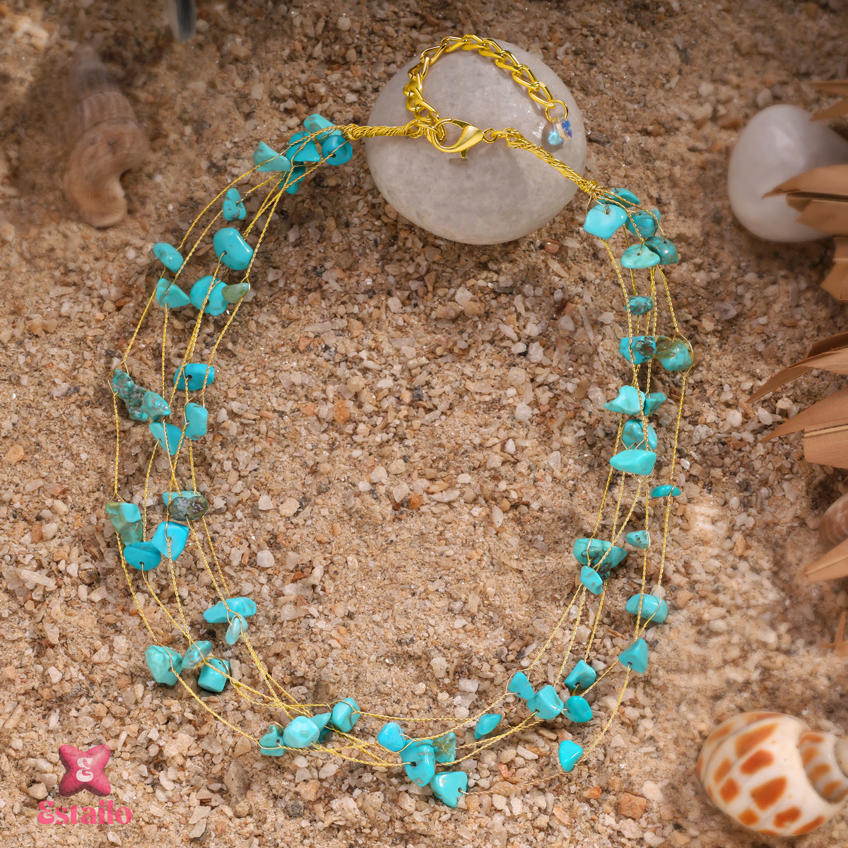 Turquoise Branch Stone Necklace