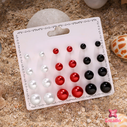 Monochrome Trio Stud Earring