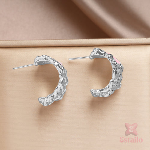 Rosy Heart Shimmer Earrings