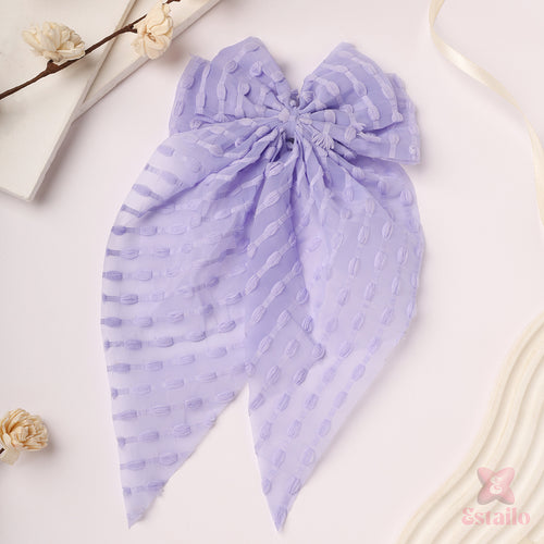 Lavender Chiffon Bow Clip