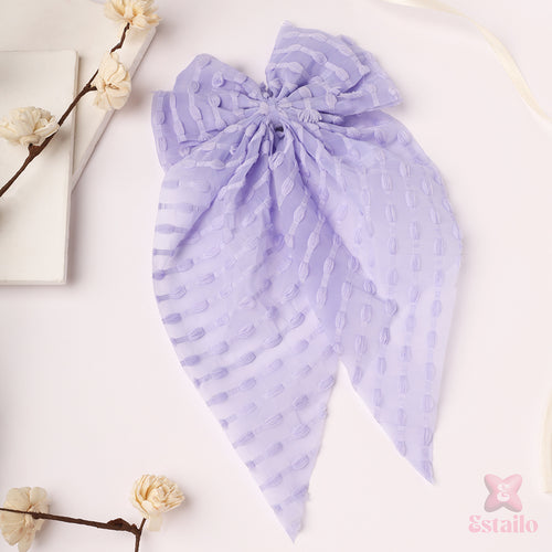 Lavender Chiffon Bow Clip