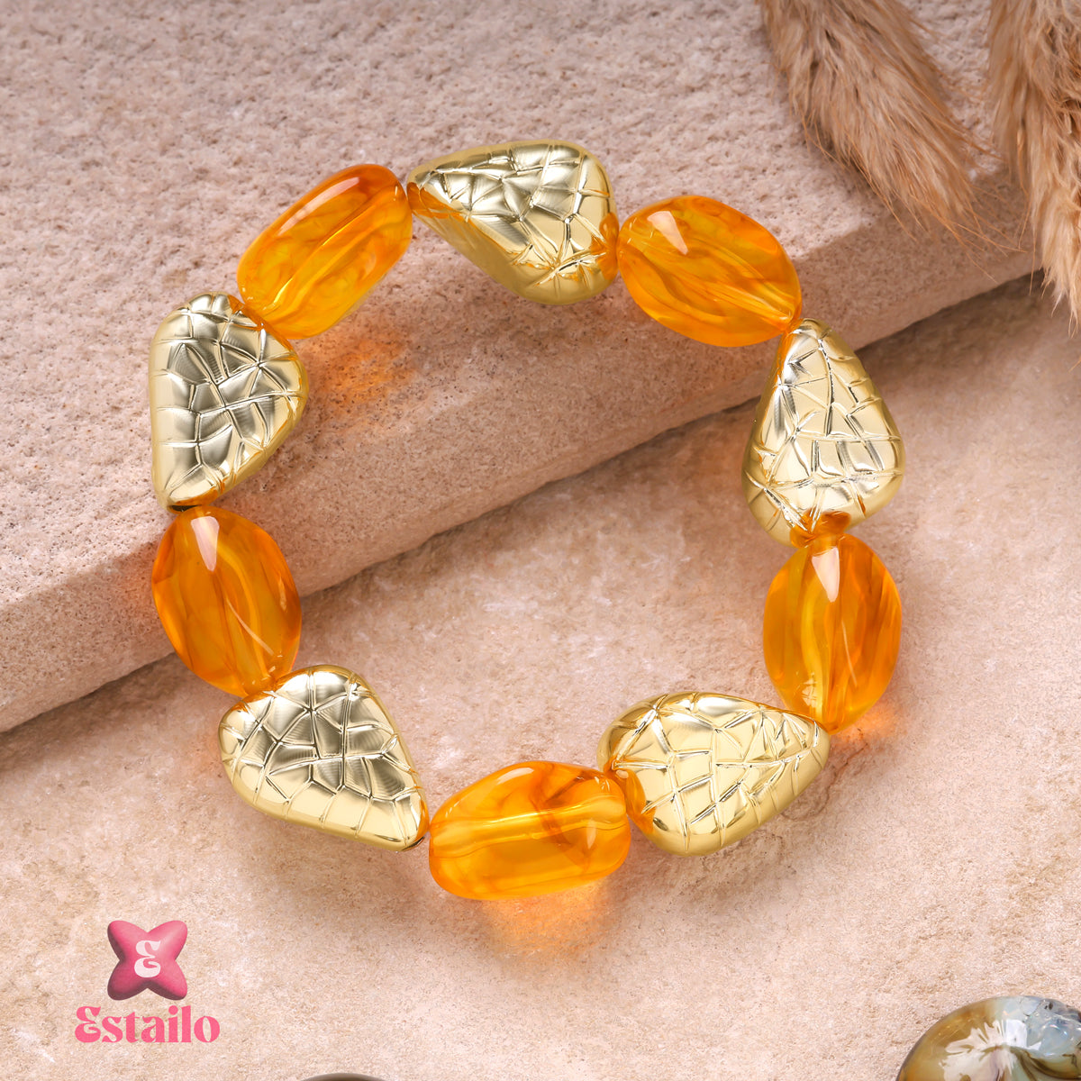 Polished Amber Bangle Bracelet