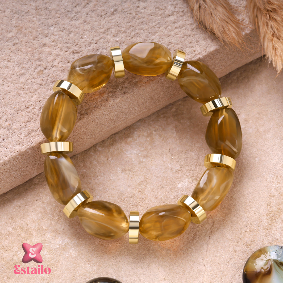 Sun-Drenched Resin Bangle Bracelet