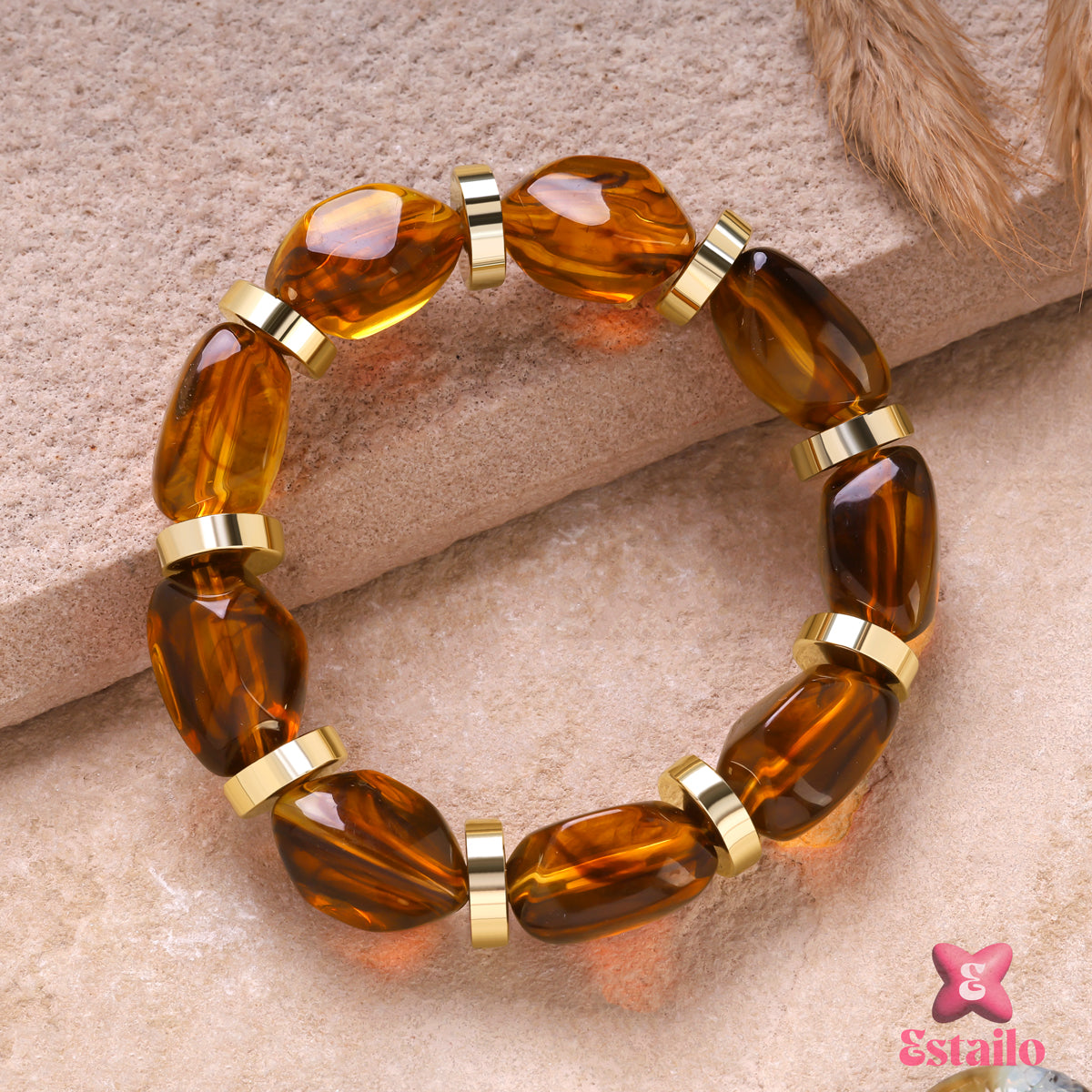 Golden Resin Luxe Bangle Bracelet