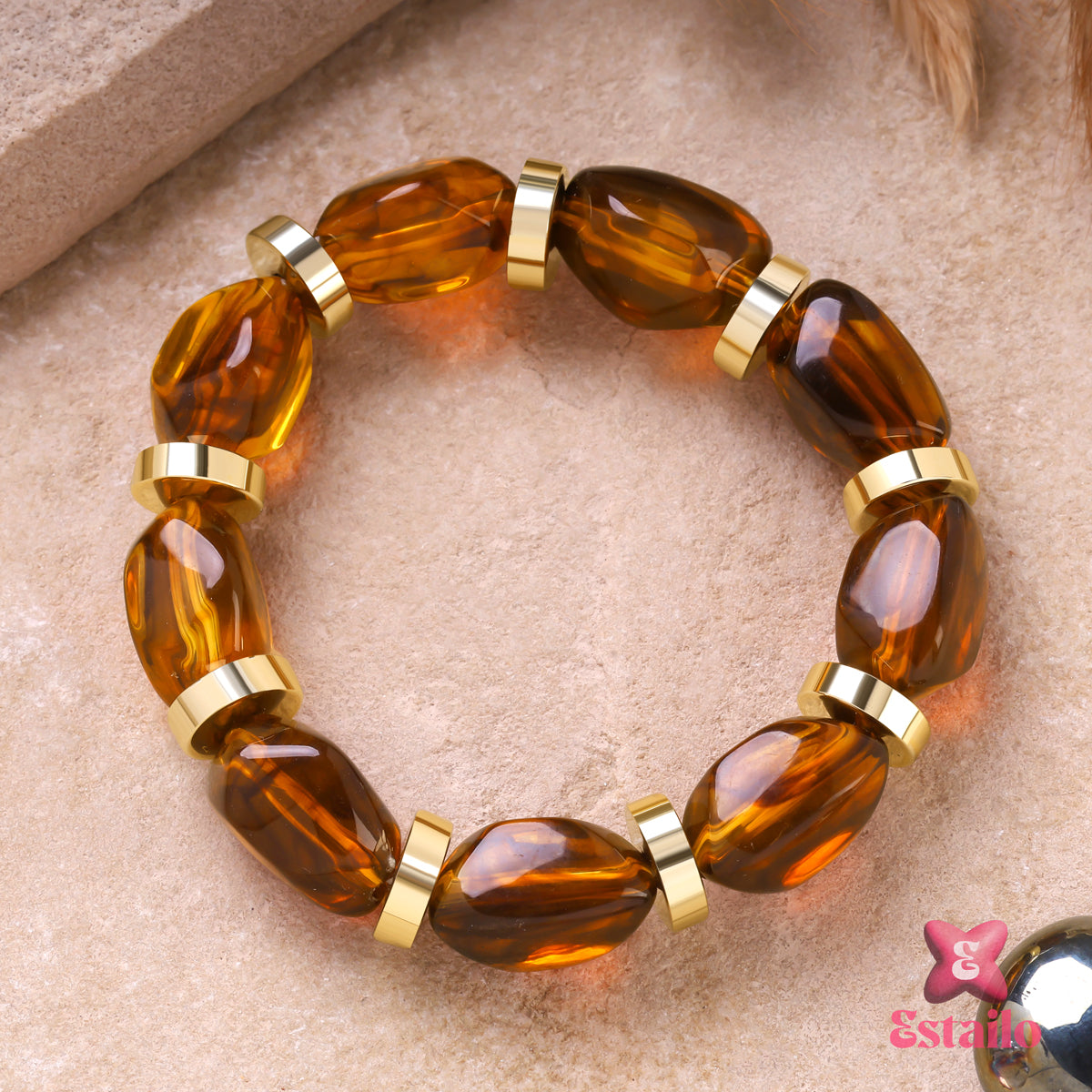 Golden Resin Luxe Bangle Bracelet