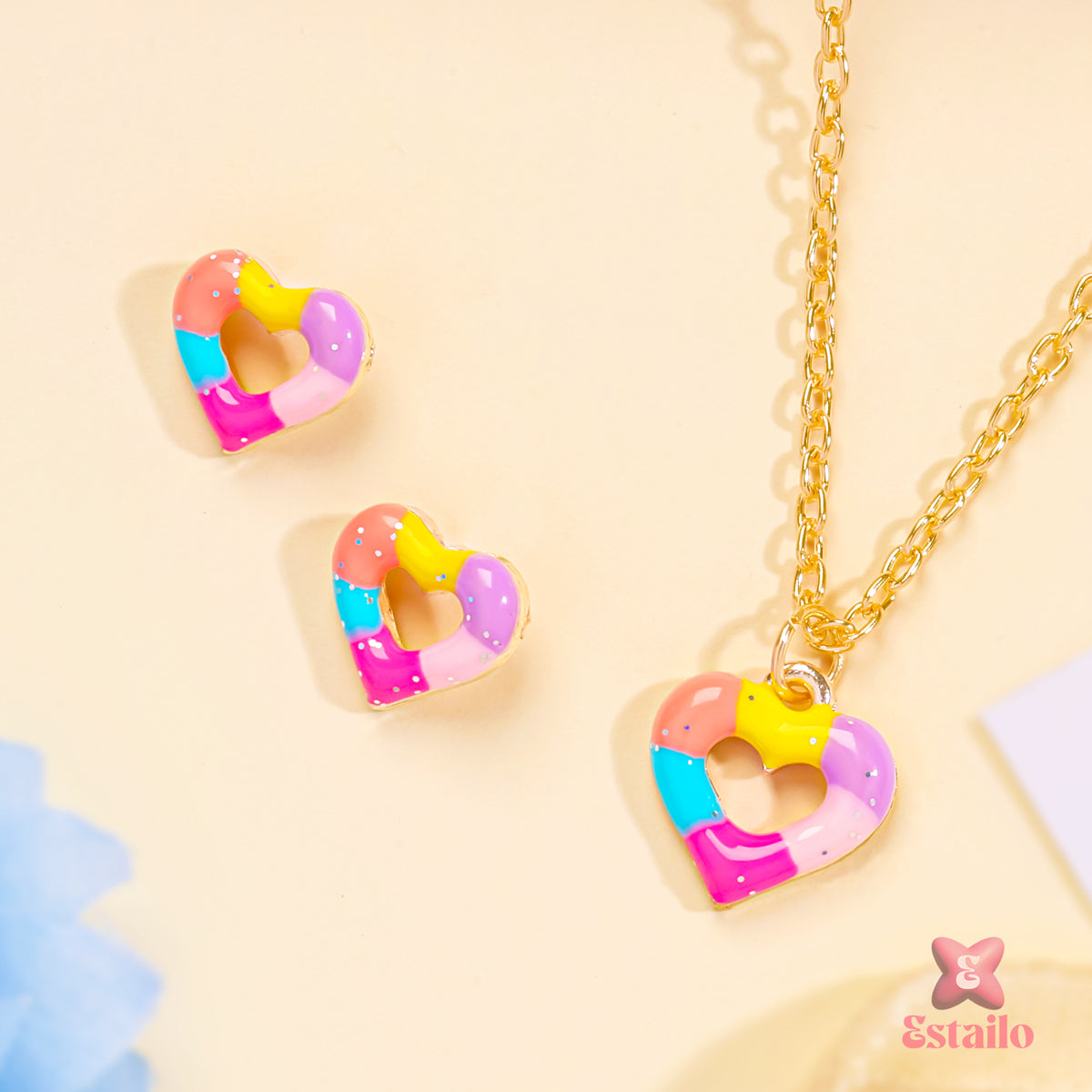 Little Sparkle Heart Necklace set