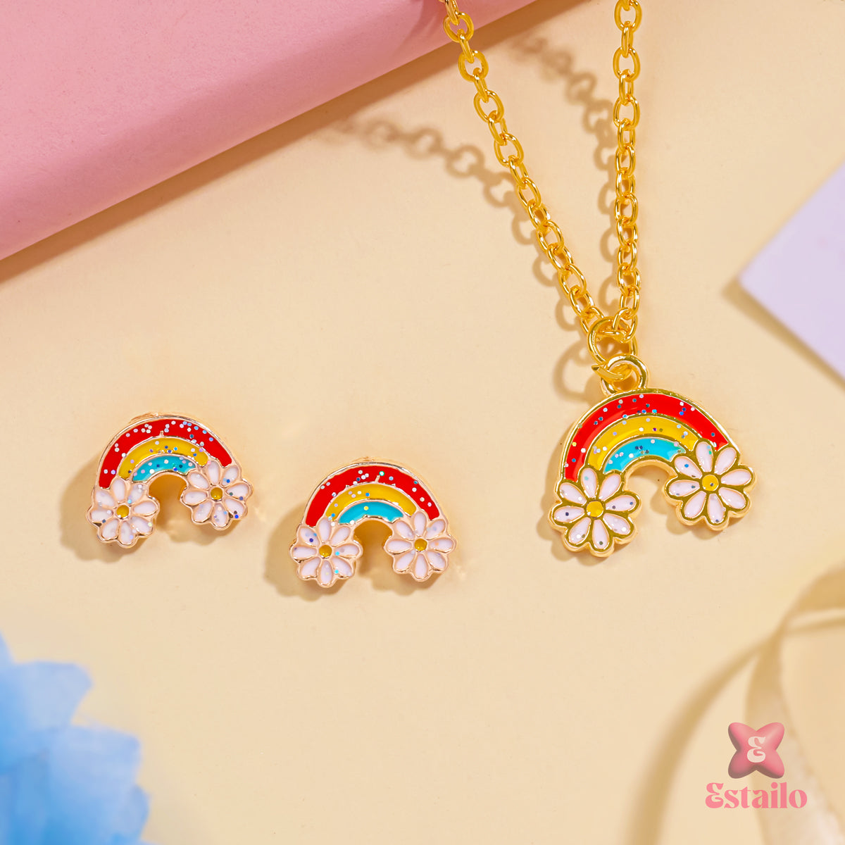 Colorful Blossom Necklace set