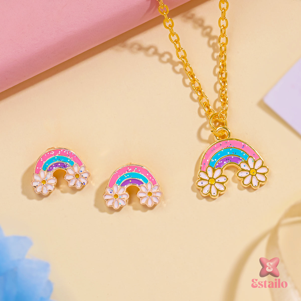 Dreamy Rainbow Necklace Set
