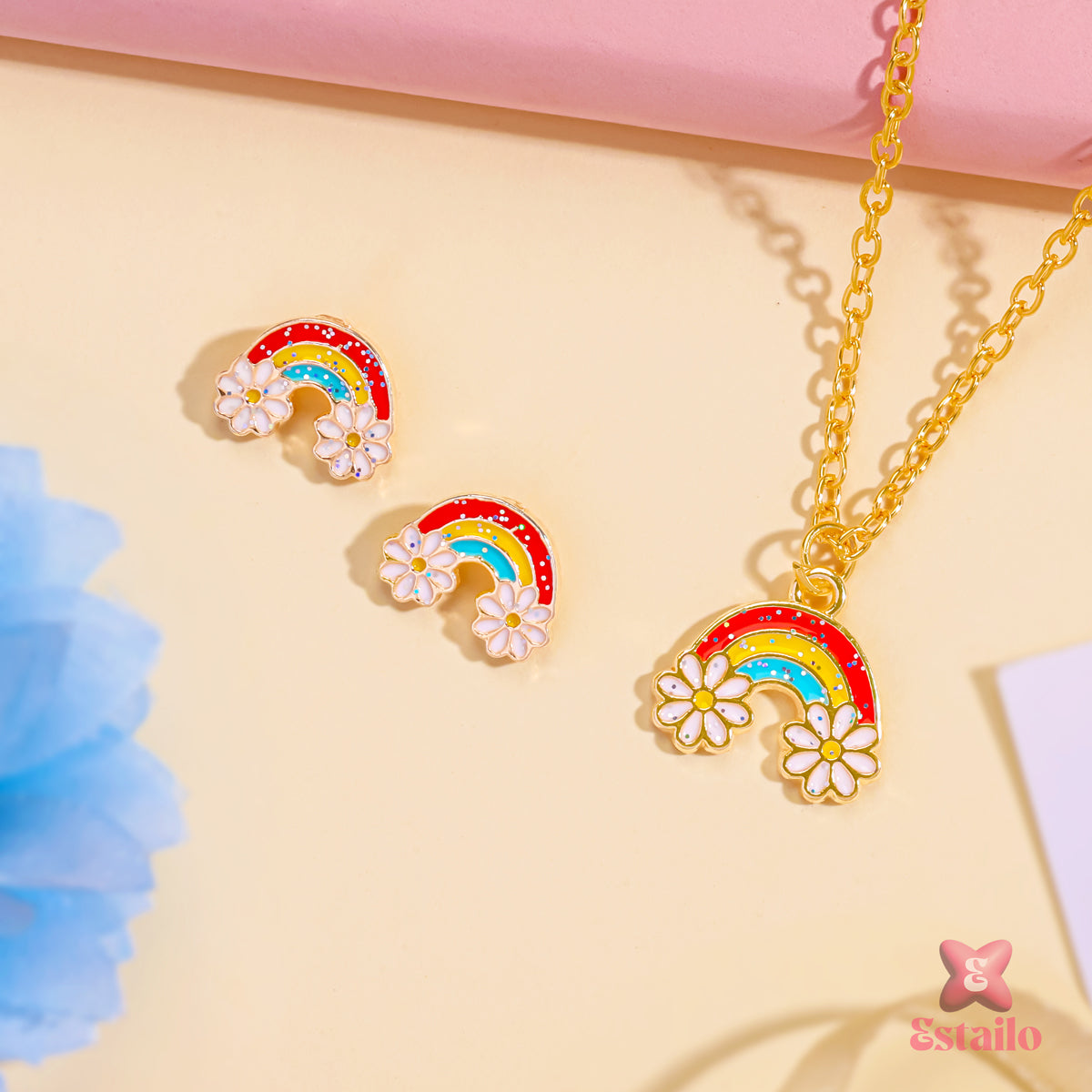 Colorful Blossom Necklace set