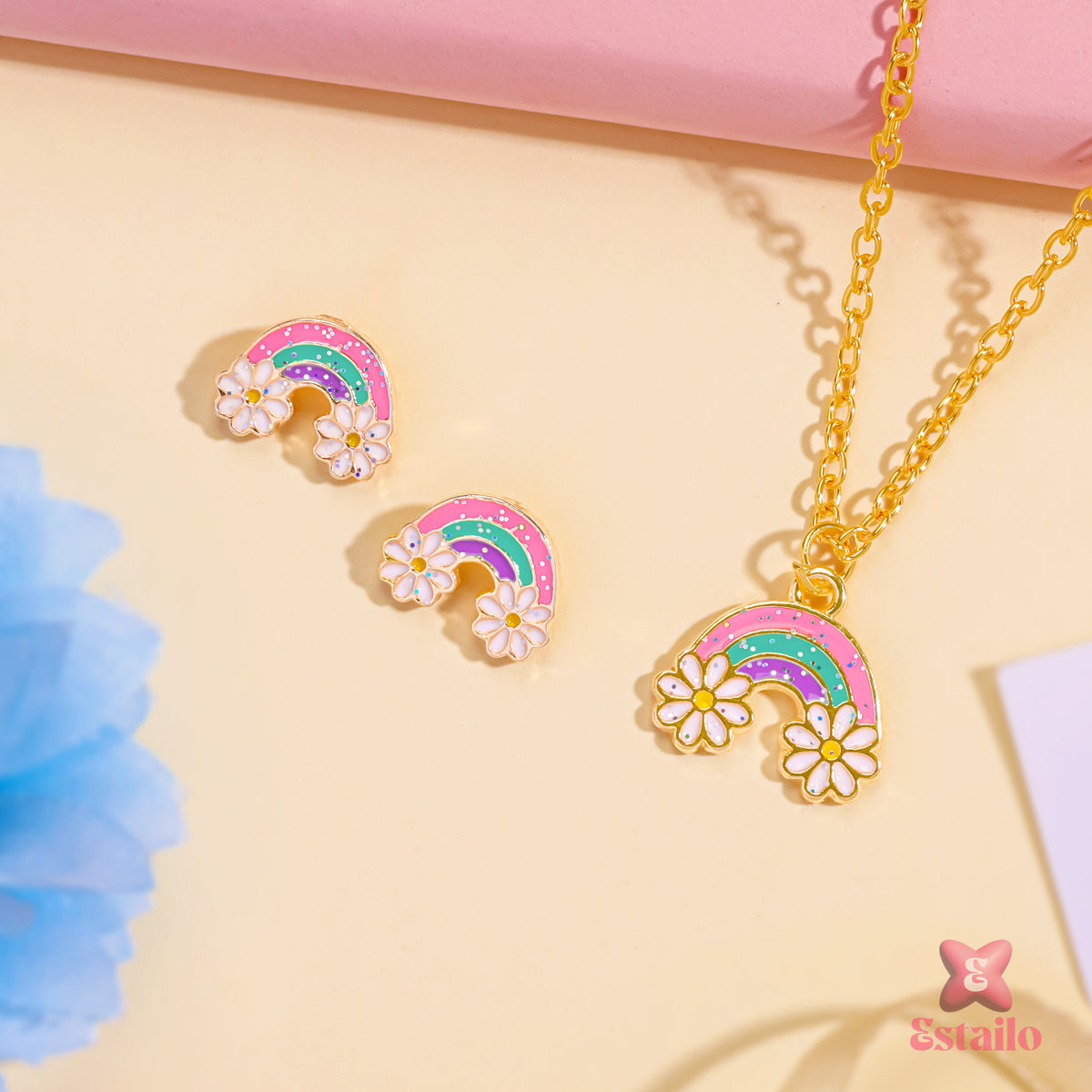 Dreamy Rainbow Necklace Set