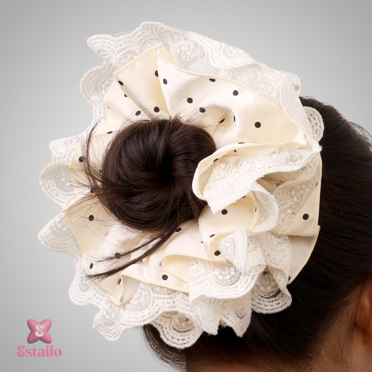 Lace Dot Delight Scrunchie
