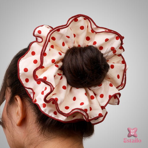 Polka Ruffle Hair Tie