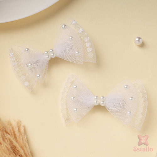 Cutie Pearl Bow Hair Clip