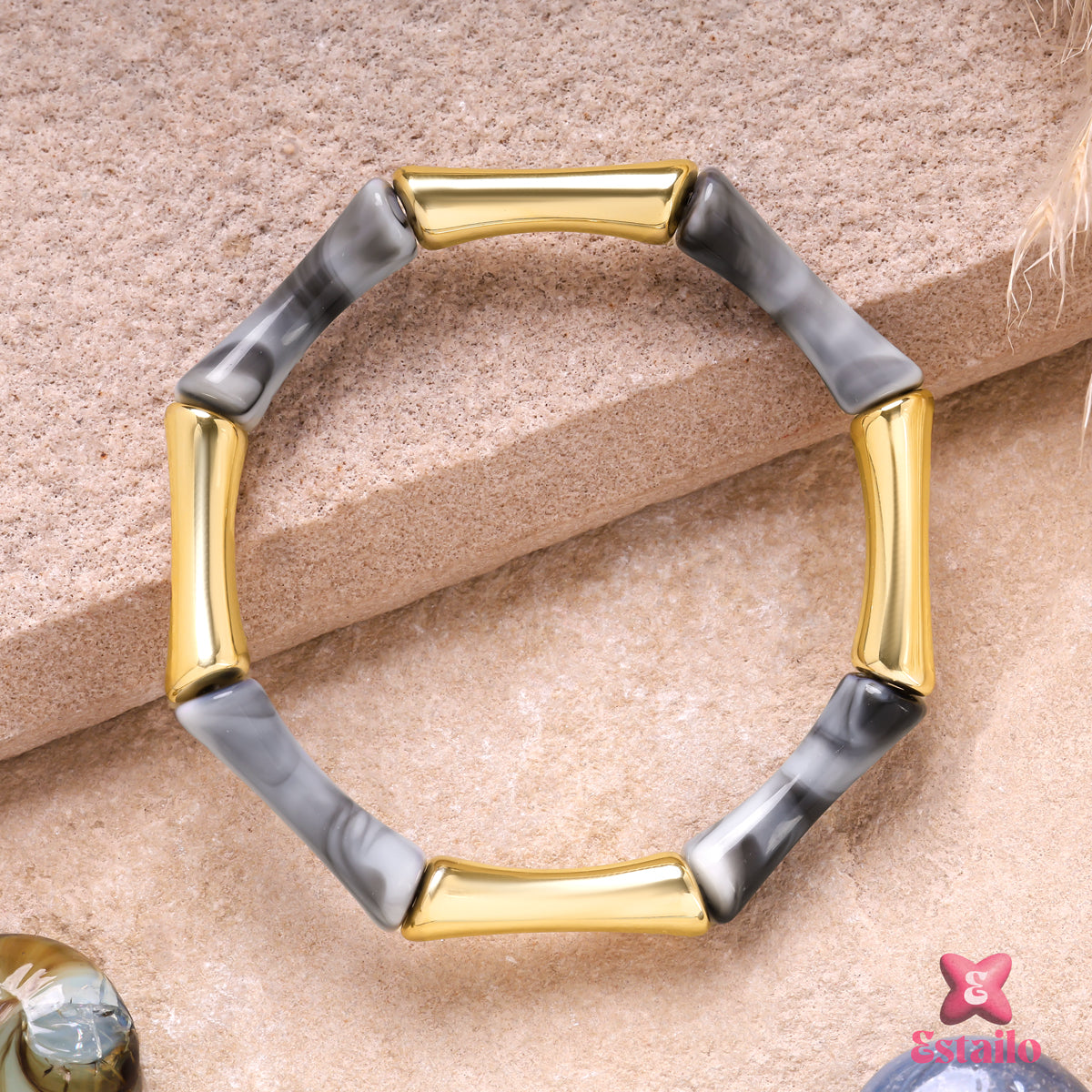 Storm Cloud Bamboo Bangle Bracelet