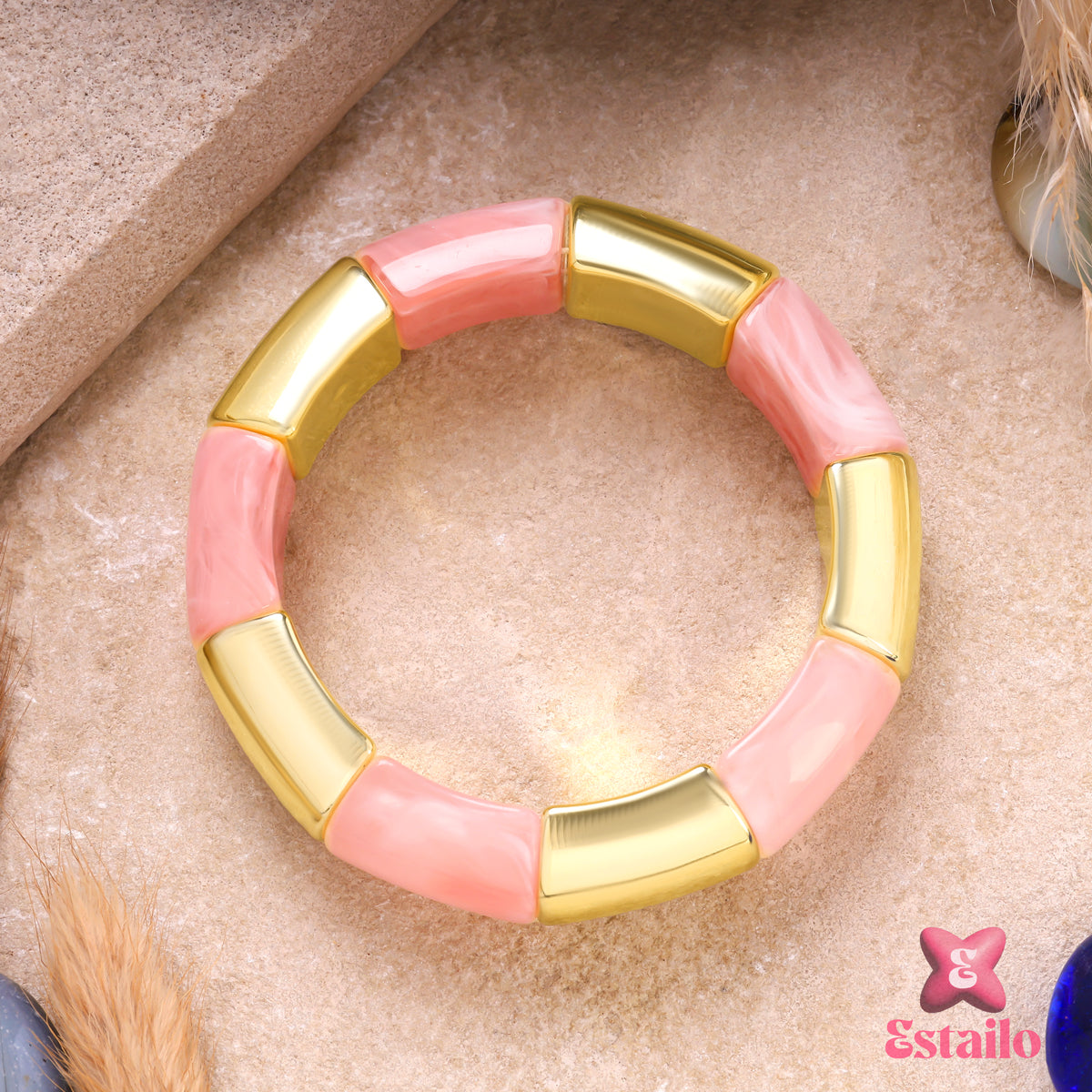 Rosy Radiance Bangle Bracelet