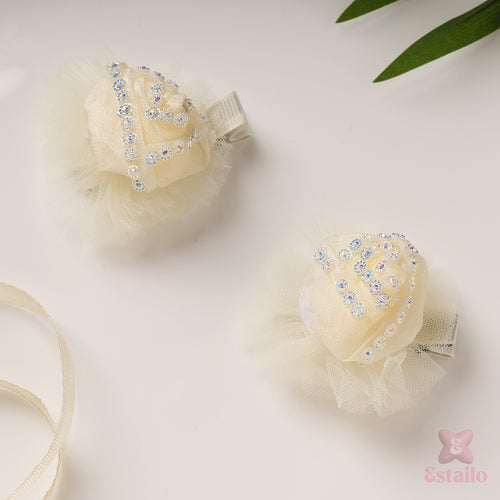 Embellished Floral Hair Clips