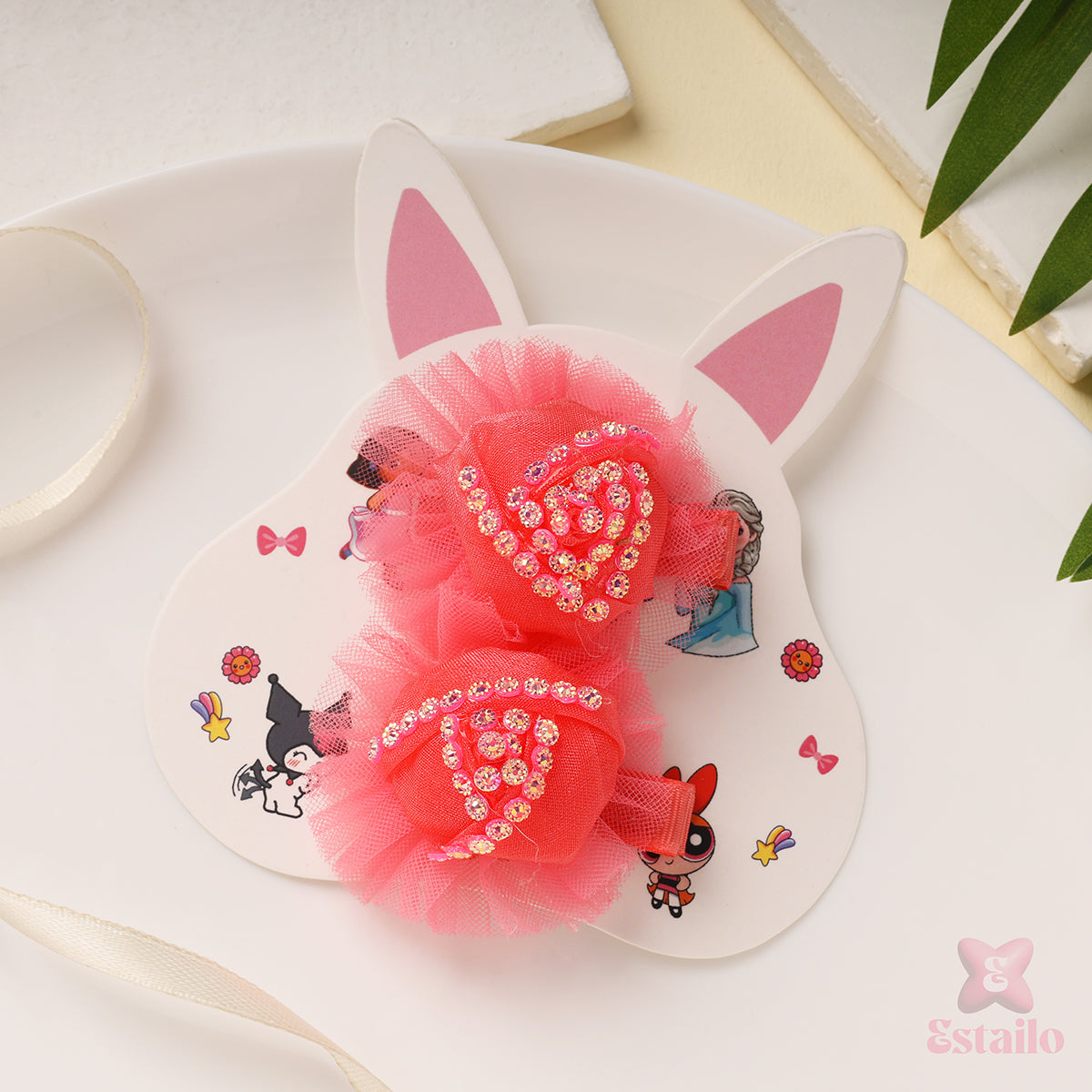 Sparkling Rose Hair Clip