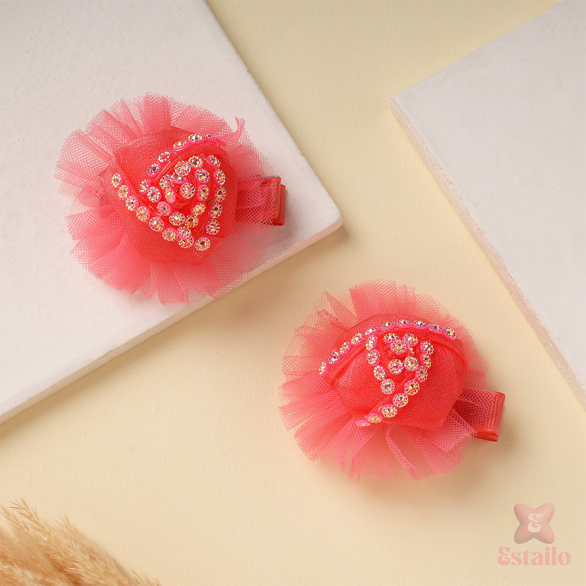 Sparkling Rose Hair Clip