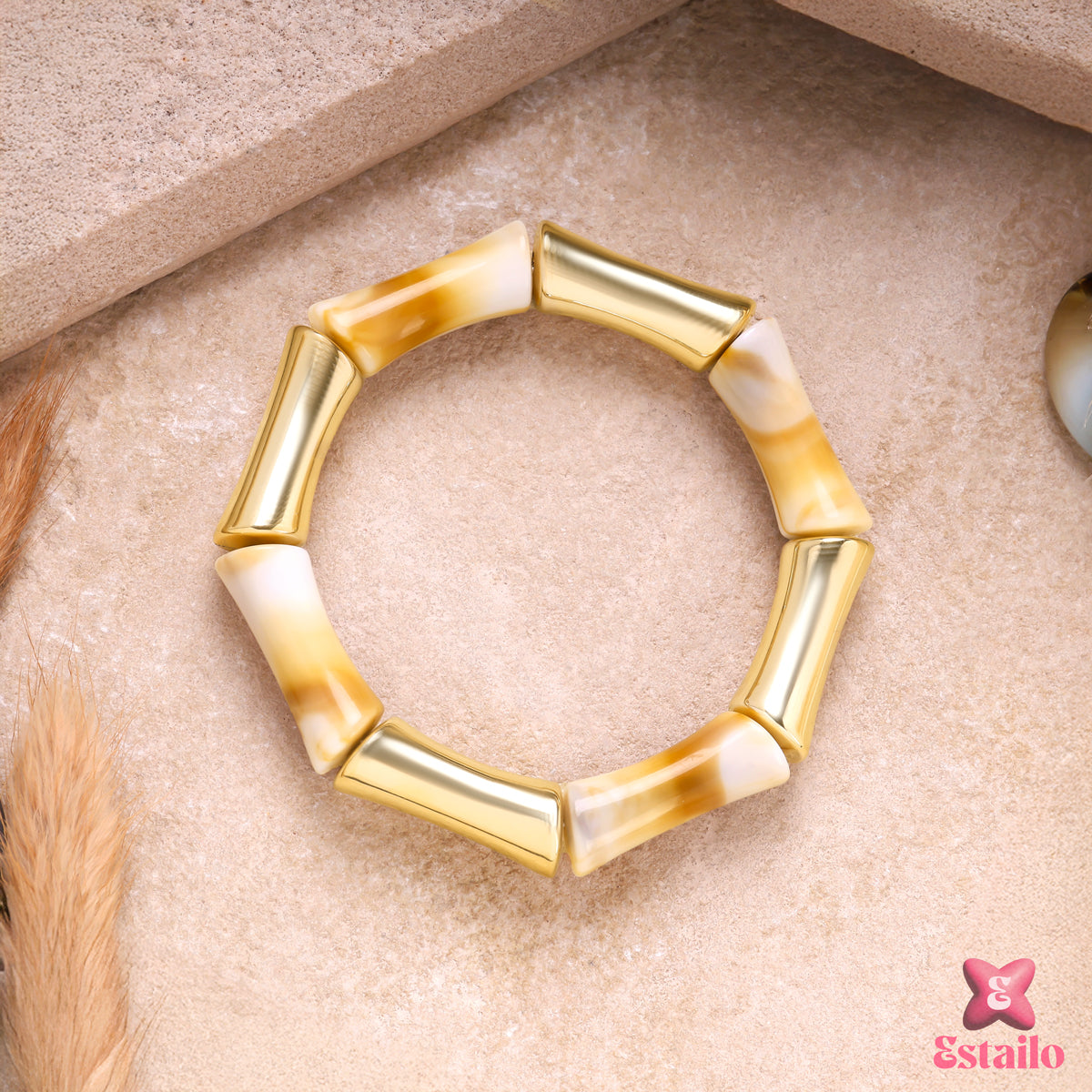 Golden Dusk Textured Bangle Bracelet