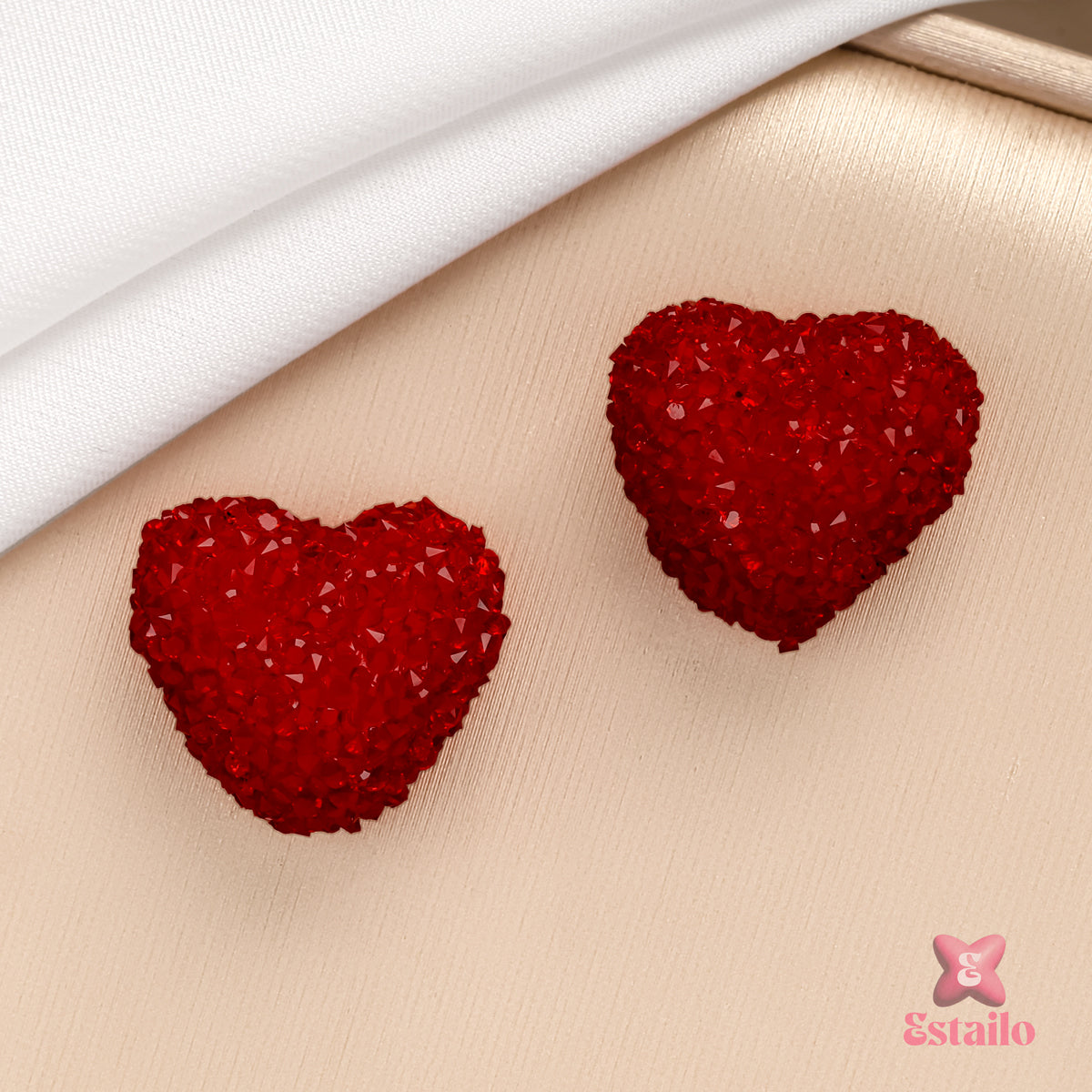 Crimson Heart Sparklers Earrings