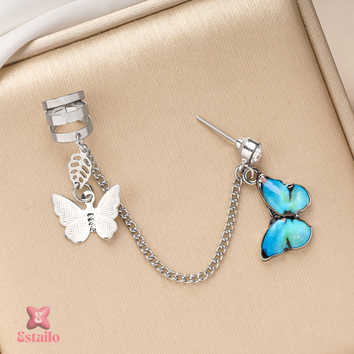 Butterfly Bloom Ear Cuff Earrings