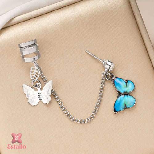 Butterfly Bloom Ear Cuff Earrings