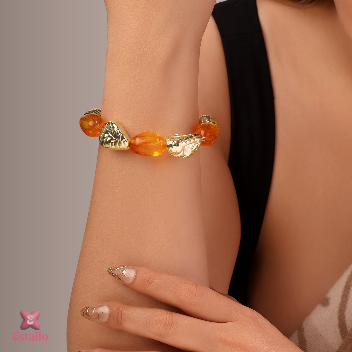 Polished Amber Bangle Bracelet