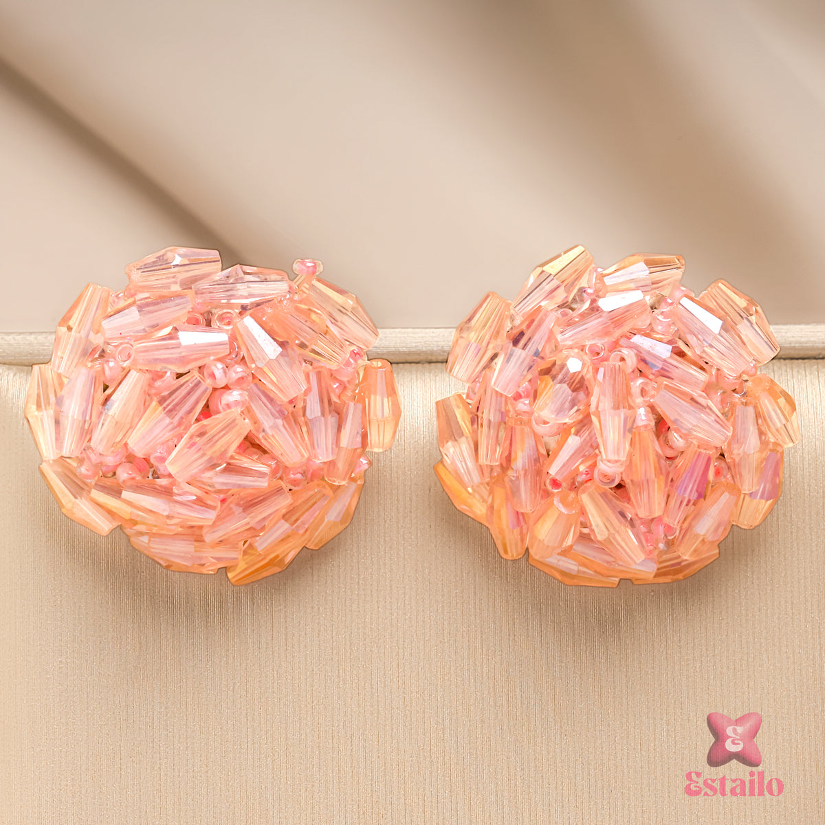 Peach Petal Studs Earrings