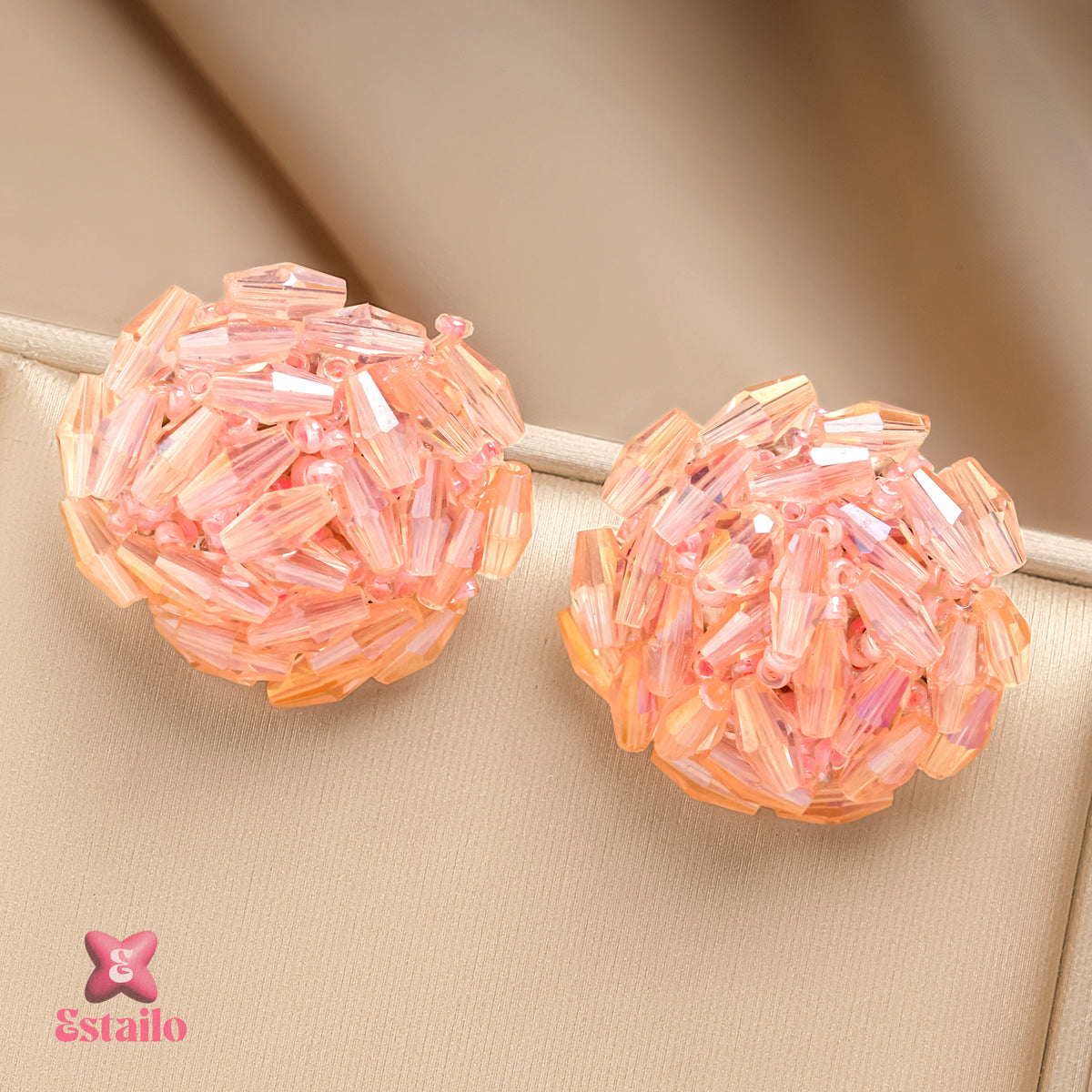 Peach Petal Studs Earrings